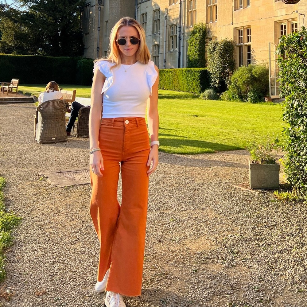 Orange Zara mariner jeans